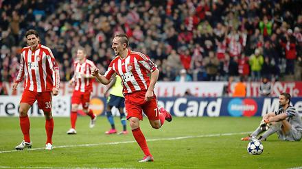 Er kann's noch: Franck Ribéry bejubelt seinen Treffer zum 3:0. Auch das erste Tor für den FC Bayern hatte der Franzose erzielt.