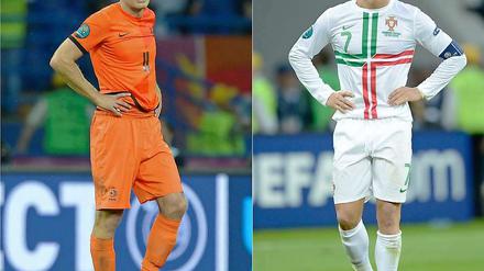 Locker aus der Hüfte? Arjen Robben trifft mit den Niederlanden auf Portugal mit Cristiano Ronaldo.
