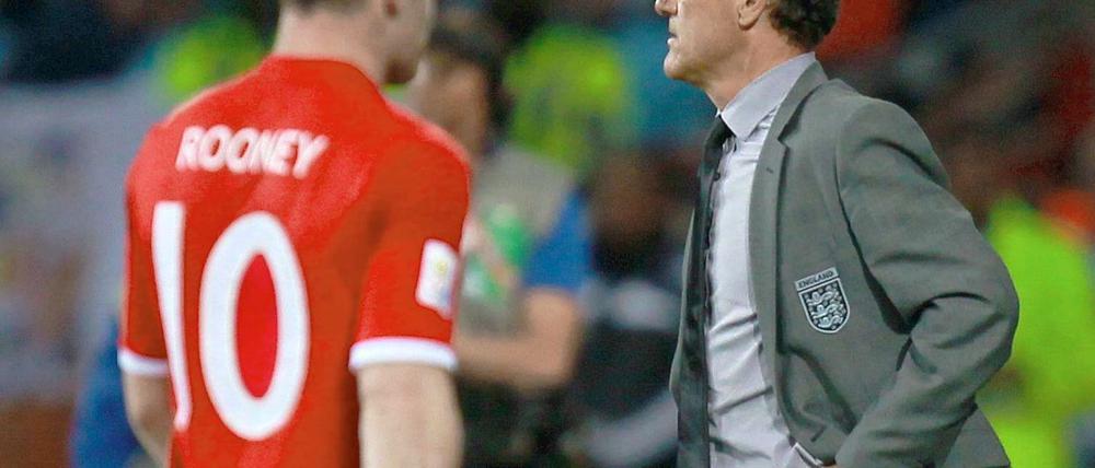 Bei der Auswechslung im Slowenien-Spiel würdigten sich Rooney und Trainer Capello keines Blickes.