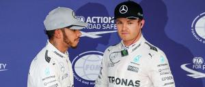 Nur einer kann gewinnen. Das Duell zwischen Hamilton (links) und Rosberg ist auf der Zielgeraden.