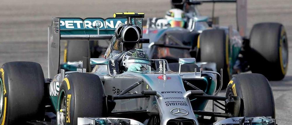 Nico Rosberg und Lewis Hamilton beim Formel-1-Grand-Prix in Austin/Texas.