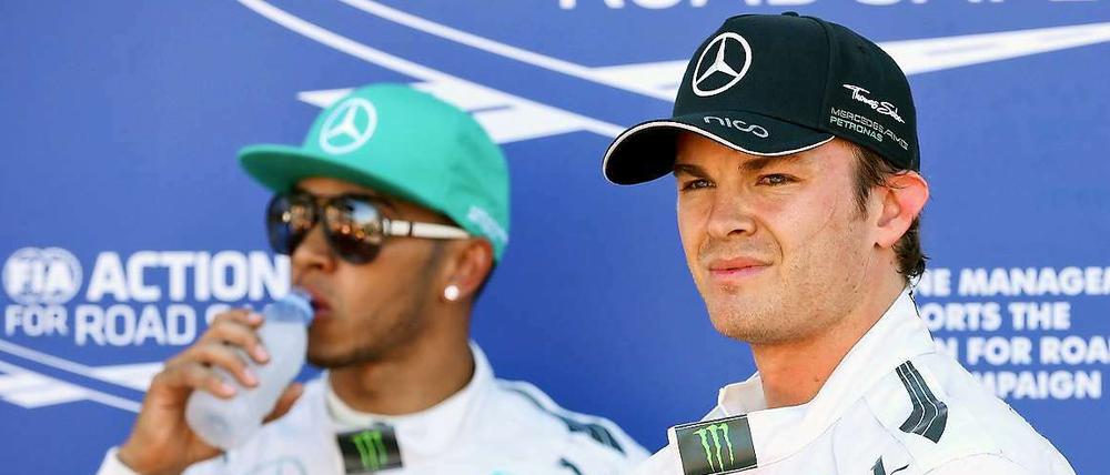 Teamkollegen und doch Konkurrenten. Nico Rosberg (r.) und Lewis Hamilton.