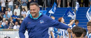 Hertha-Trainer Pal Dardai war am Sonnabend bester Laune.