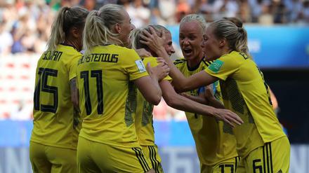 Gelber Jubel: Die Schwedinnen holen sich bei der WM in Frankreich Platz drei.