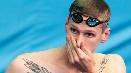 Geschockt. Schwimmer Florian Wellbrock ist überraschend im Vorlauf ausgeschieden.