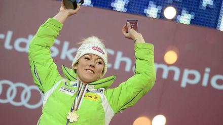 Hochgefühl. Mikaela Shiffrin krönt ihre Weltcupsaison mit einem WM-Titel.