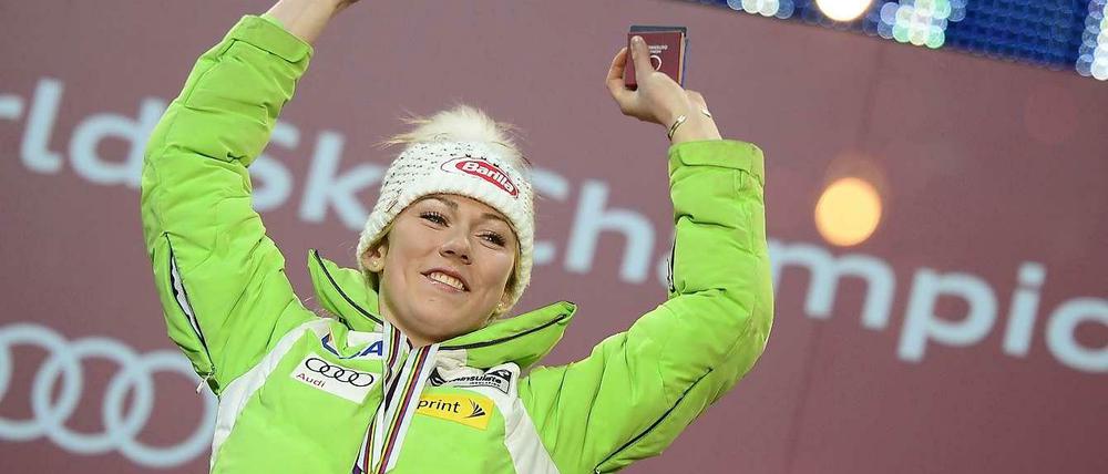 Hochgefühl. Mikaela Shiffrin krönt ihre Weltcupsaison mit einem WM-Titel.