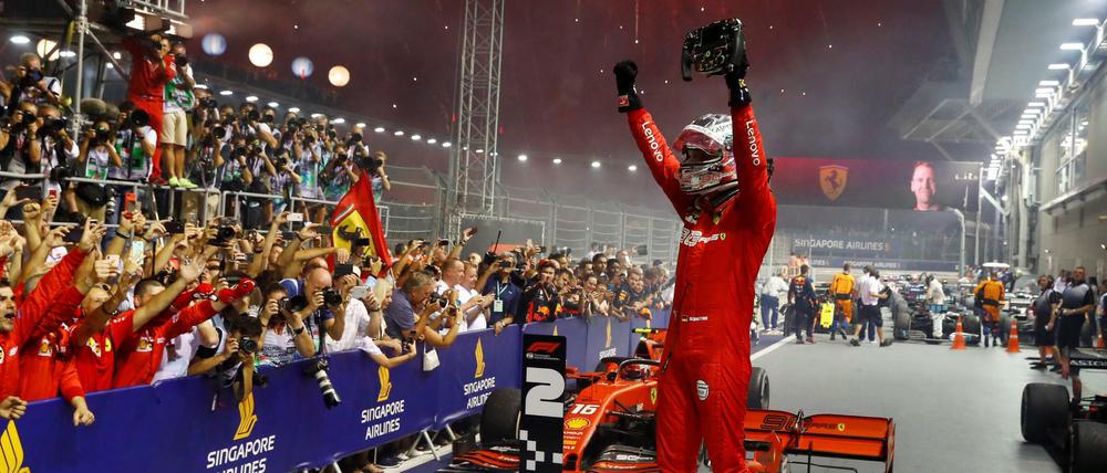 Ganz oben: Sebastian Vettel hat es in Singapur knallen lassen.