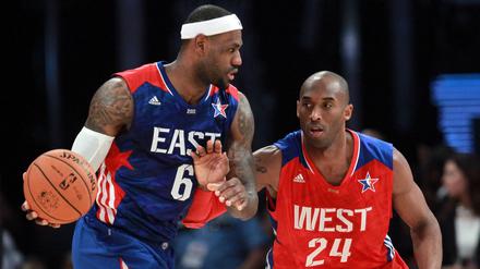 Rivalen und Freunde. LeBron James (l.) und Kobe Bryant (r.) duellierten und schätzten sich.