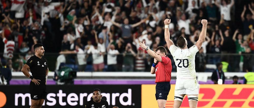 Pure Freude. Die englische Nationalmannschaft triumphiert über das eigentlich übermächtige Neuseeland. 