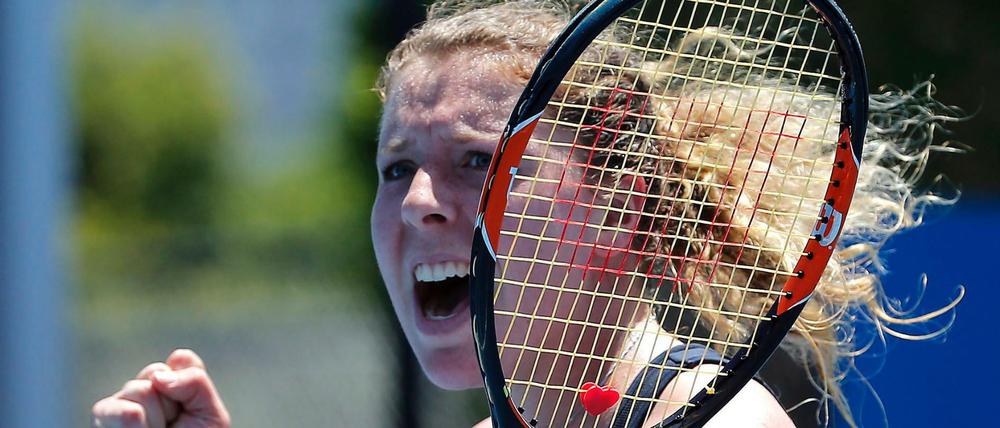 Anna-Lena Friedsam freut sich über ihren erstmaligen Einzug in die dritte Runde eines Grand Slams.