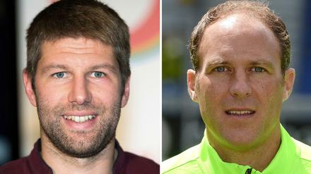 Die ehemaligen Fußballprofis Thomas Hitzlsperger (l) und Marc Kienle.