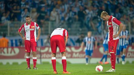 Gesenkte Köpfe: Der 1. FC Union geht nach der Niederlage im Stadtderby mit einigen Problemen in die Länderspielpause.