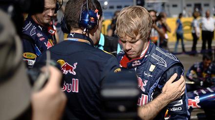 Im Fahrerlager ist Sebastian Vettel der Running Gag.