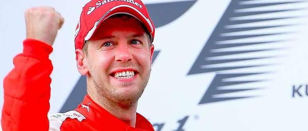 Mit geballter Kraft. Sebastian Vettel ist wieder im Geschäft. 