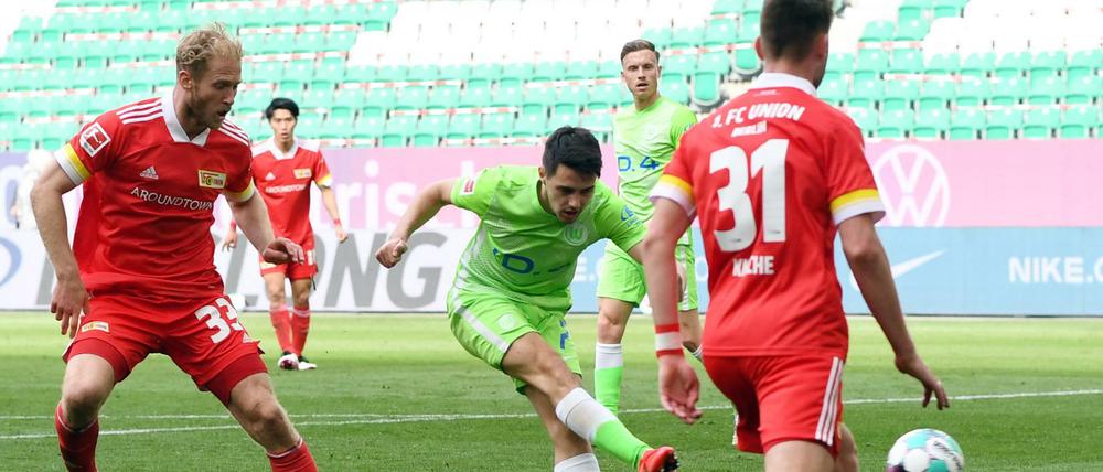 Josip Brekalo erzielte gegen Union alle drei Tore, hier das 3:0. 