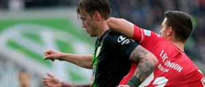 Durchsetzungsstark. Wolfsburgs Wout Weghorst (l.) traf zum 1:0 gegen den 1. FC Union.