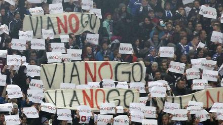 Der Protest der Schalker Fans gegen die Machenschaften des Ticketanbieters Viagogo.
