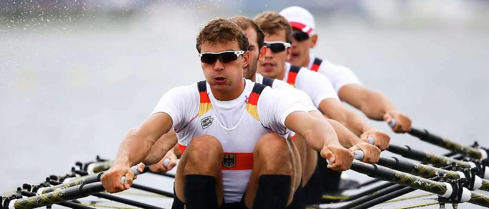 Rudern bei Olympia Deutscher Doppelvierer gewinnt Gold