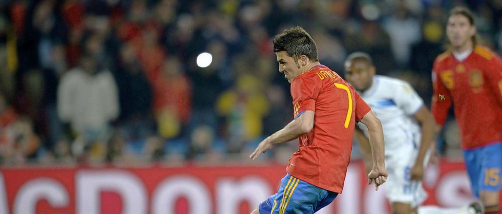 Der Spanier David Villa verschoss einen Elfmeter gegen Honduras.