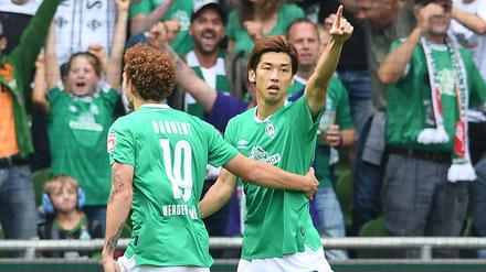Matchwinner unter sich. Yuya Osako (r.) und Joshua Sargent entschieden das Spiel für Werder.