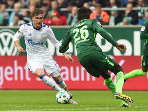 Torschützen unter sich: Schalkes Leon Goretzka (links) kämpft gegen Werders Lamine Sané um den Ball.