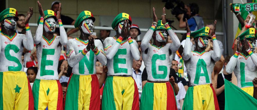 Fans des Senegal beim Vorrundenspiel gegen Polen in Moskau.