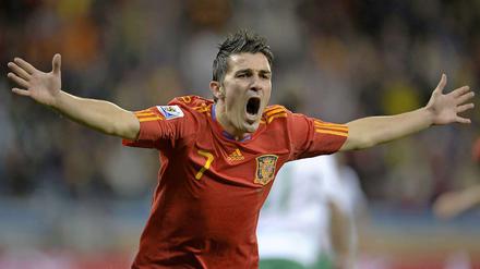 Der Mann des Tages: David Villa schießt mit seinem Tor in der 63. Minute Spanien ins Viertelfinale.