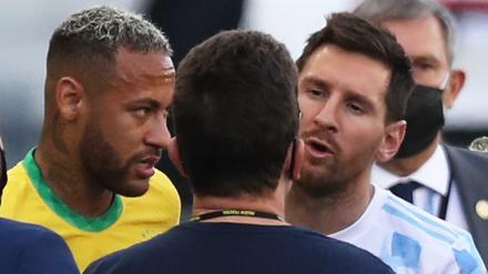 Viel zu besprechen: Messi (r.) und Neymar.