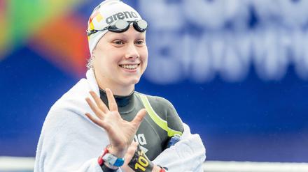 Hat gut lachen. Die deutsche Freiwasserschwimmerin Finnia Wunram holt WM-Silber.