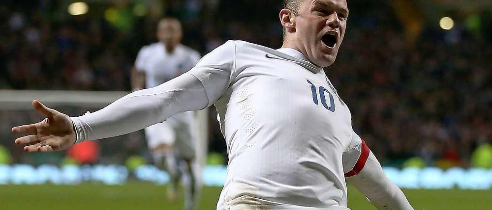 Wayne Rooney trifft in seinem 101. Länderspiel für England doppelt.