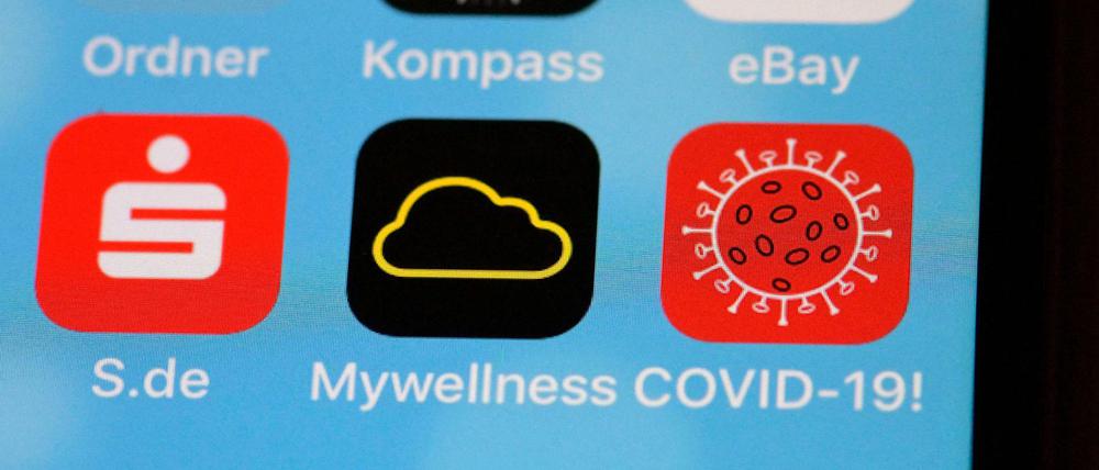 Eine Coronavirus-App auf einem Smartphone (Symbolfoto).