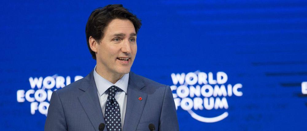 Kanadas Premierminister Justin Trudeau am 23. Januar beim World Economic Forum im Schweizer Davos. Dort erklärte er 2018 zum "Jahr der Zusammenarbeit und des Multilateralismus".