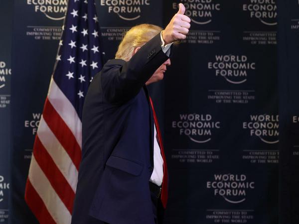 Er fand's gut: Donald Trump kümmerte sich in seiner Eröffnungsrede in Davos allerdings auch nicht groß um globale Probleme.