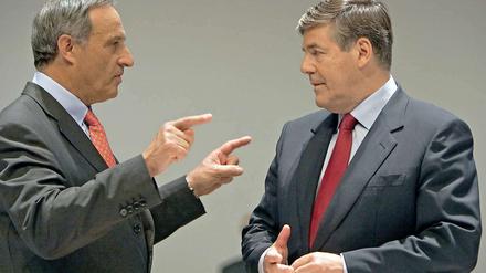 Zwist an der Spitze. Seit 2009 gilt das Verhältnis zwischen Josef Ackermann (rechts) und Aufsichtsratschef Clemens Börsig als zerrüttet.