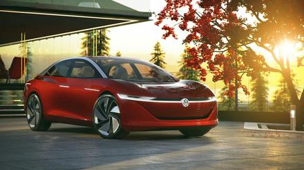 In nächsten Jahrzehnt soll der VW Vizzion autonom über die Straßen fahren. Anschauen kann man sich das Modell jetzt schon im Berliner VW Forum