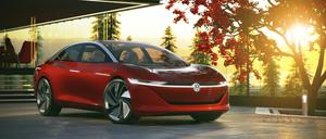In nächsten Jahrzehnt soll der VW Vizzion autonom über die Straßen fahren. Anschauen kann man sich das Modell jetzt schon im Berliner VW Forum