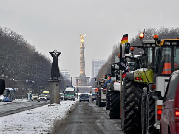 Treckerdemo: Seit zwei Wochen demonstrieren Bauern in Berlin, auch am Mittwoch wieder. 