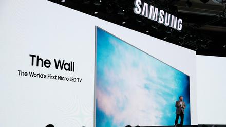 Samsung stellt im Rahmen der Elektronikmesse CES "The Wall" vor, ein Konzept zum Bau von riesigen Fernsehern. 