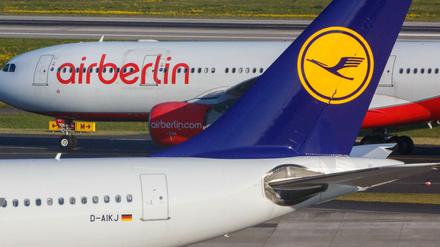 Lufthansa und Air Berlin - ein Bild aus Tagen der Konkurrenz.
