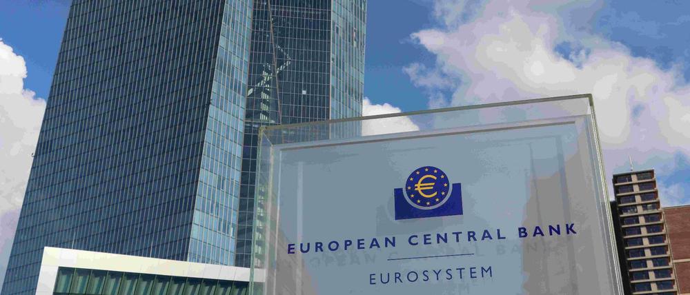 Der Sitz der Europäischen Zentralbank (EZB) in Frankfurt am Main.