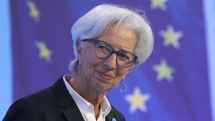 Christine Lagarde, Präsidentin der Europäischen Zentralbank (EZB), bei einer Pressekonferenz.
