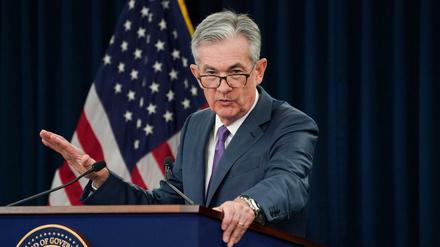 Ruhig und entschieden. Fed-Chef Jerome Powell am Mittwoch bei der Verkündung der Leitzinssenkung.