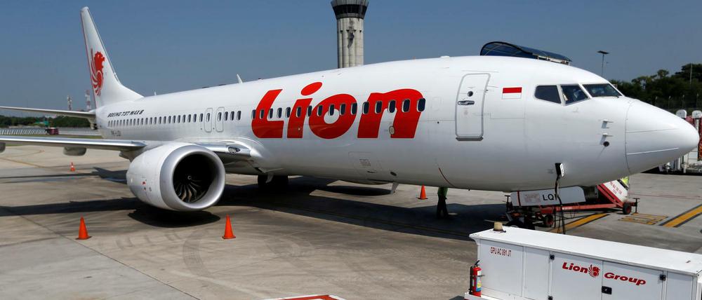 Eine Boeing 737 Max der Gesellschaft Lion Air steht auf dem Flughafen in Jakarta.