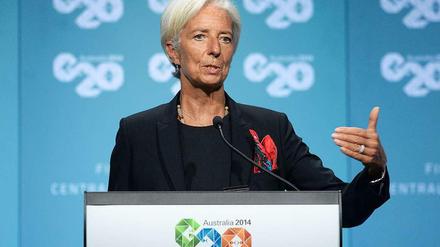 Die Direktorin des Internationalen Währungsfonds, Christine Lagarde, tagte mit den Finanzministern der G20 im australischen Crains.