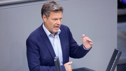 Robert Habeck spricht bei einer Sitzung im Bundestag.