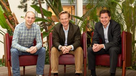 Die Gründer von Lendico: Christoph Samwer, Dominik Steinkühler und Clemens Paschke (von links nach rechts). Heute ist nur noch Paschke im Unternehmen, er ist Geschäftsführer. 