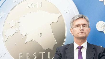 Das 17. Euro-Land. Der Chef der estländischen Zentralbank, Andres Lipstok, bei der Eröffnung einer Euro-Ausstellung in Tallinn. 