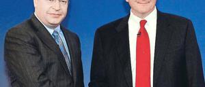 Hand in Hand. Nokia-Chef Elop (links) und Microsoft-Chef Ballmer. 