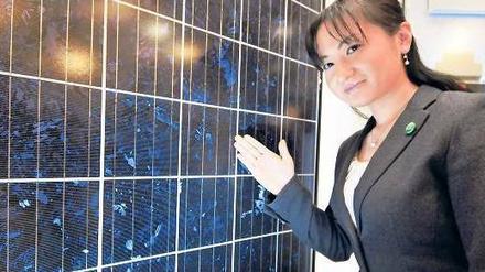 Eigene Zellen. In Japan dominieren heimische Firmen den Solarmarkt. Diese polykristallinen Module stammen von Mitsubishi. Foto: AFP